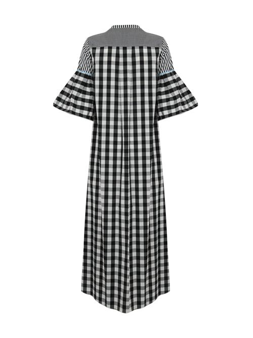 Abito lungo a quadri e righe in cotone FRONT STREET | 3443301